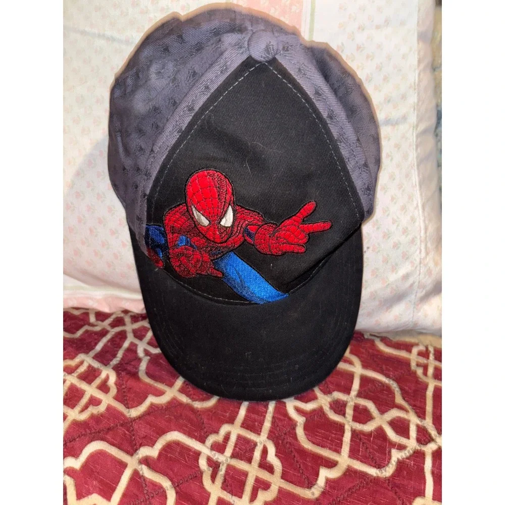 Marvel Spider-Man Kids Baseball Cap Black Grey Embroidered Snapback Hat